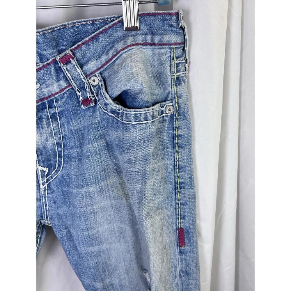 True Religion Women's Jeans 28 X 30 Contrast Stitching EUC Distressed Boot Cut - Picture 9 of 9